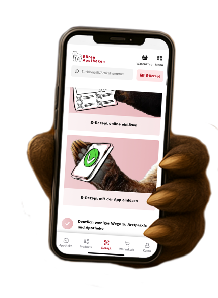 Bärenkralle mit Smartphone